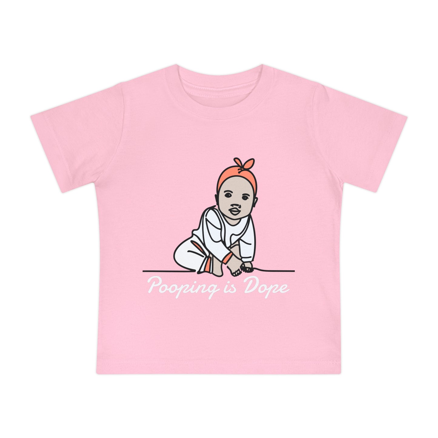 Pooping is Dope (little girl) Baby Short Sleeve T-Shirt